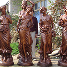Bronze lady statues